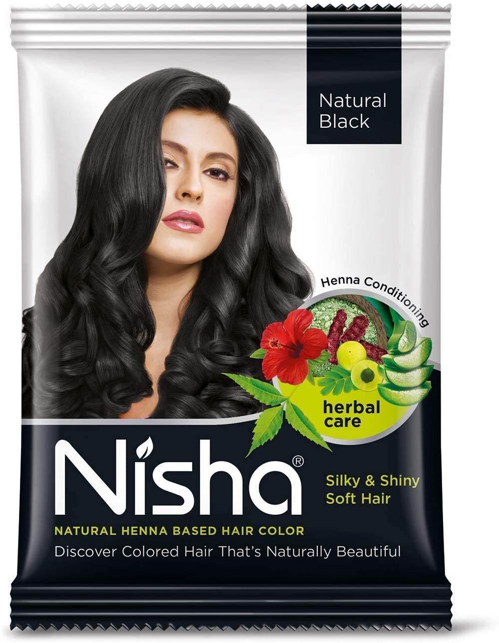 Nisha Hair Color Dye Henna Based Natural Hair Color Powder Without Ammonia Natural Brown Colour 15Gm Pack of 10