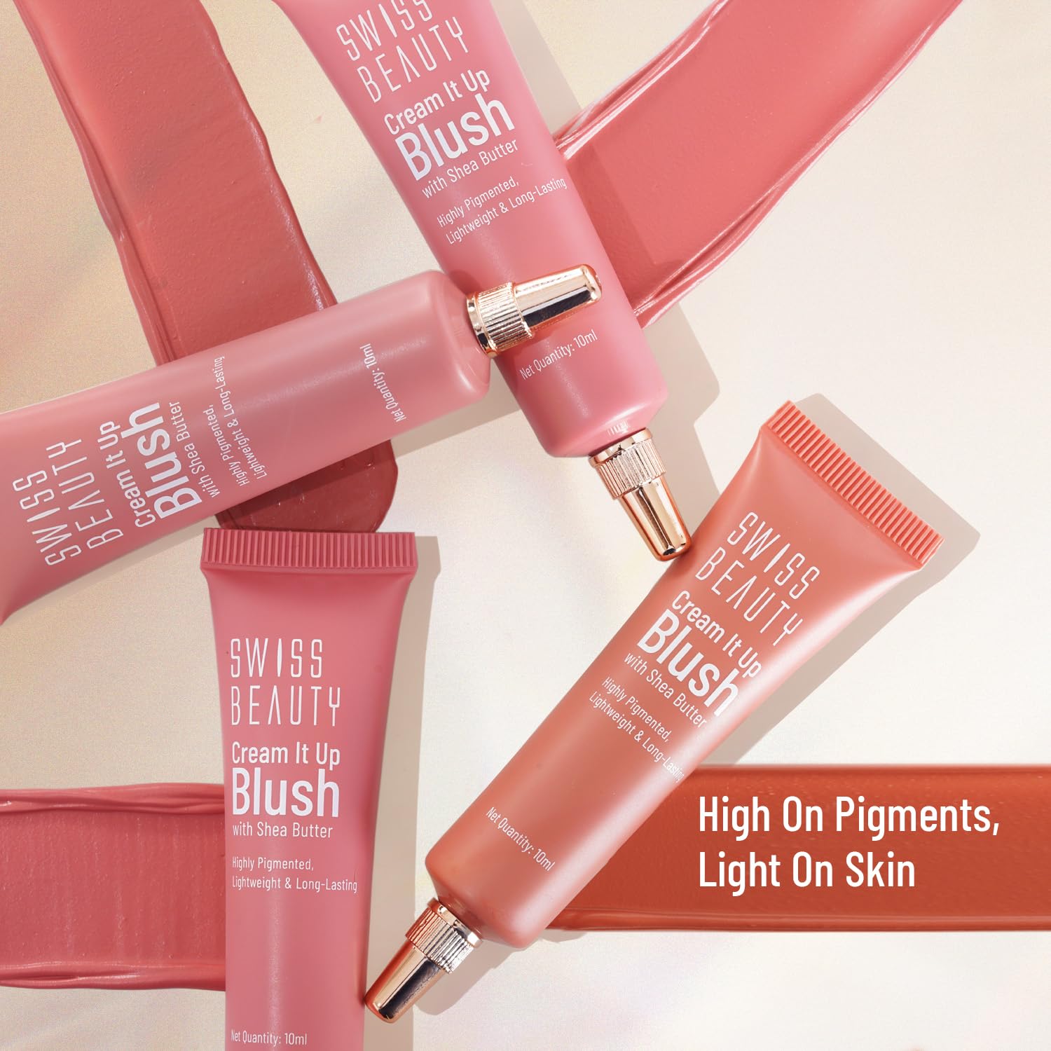 Swiss Beauty Cream It Up Blush | Highly pigmented | Super-blendable | Long-lasting | Enriched with Shea Butter | Multipurpose | Shade-03 Cheeky Peach, 10ml
