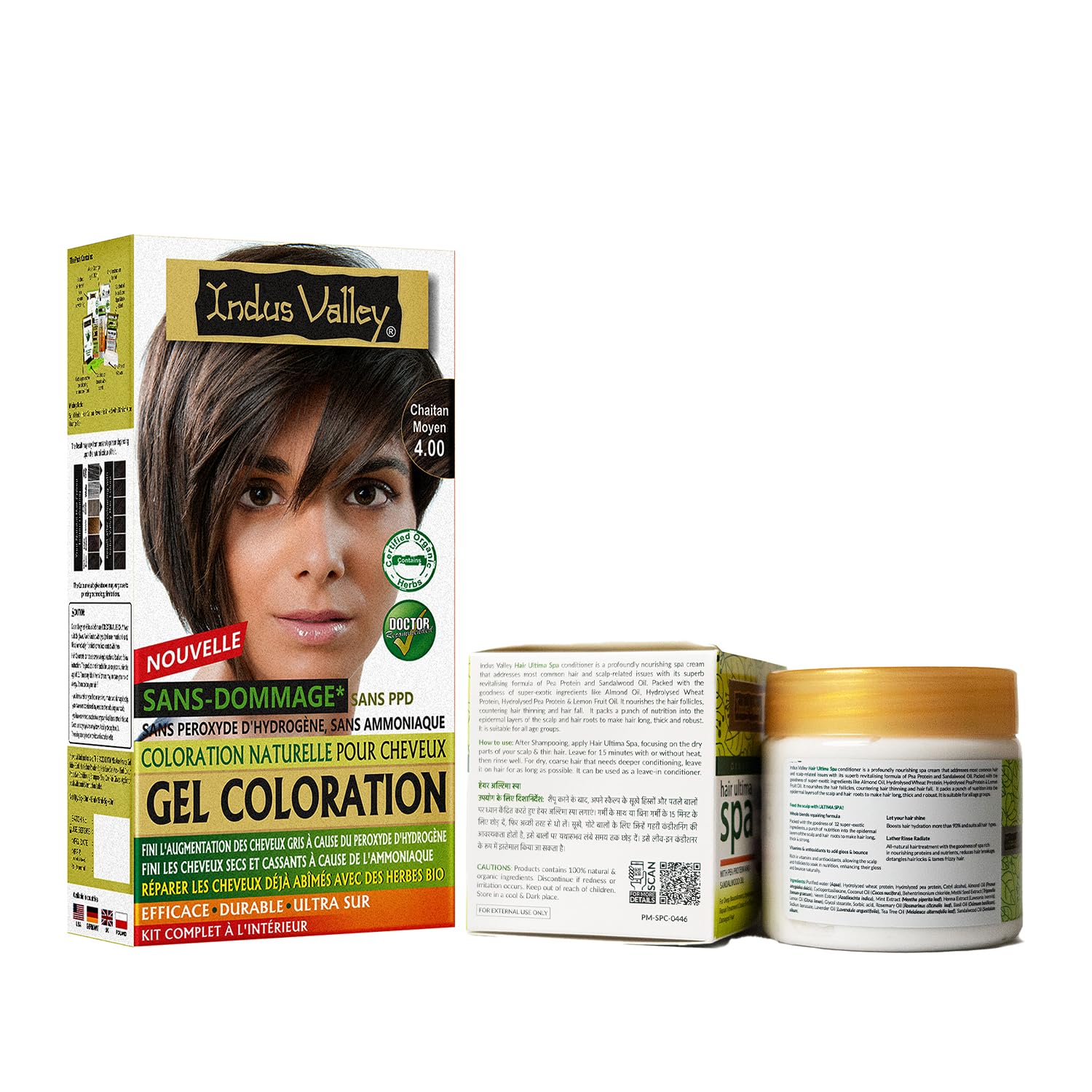 INDUS VALLEY Damage Free Natural Gel Hair Colour for Women | Ammonia & PPD Free Organic Hair Colour with 100% Grey Coverage, Long Lasting Hair Color Trial Pack (Dark Brown, 65 ml)