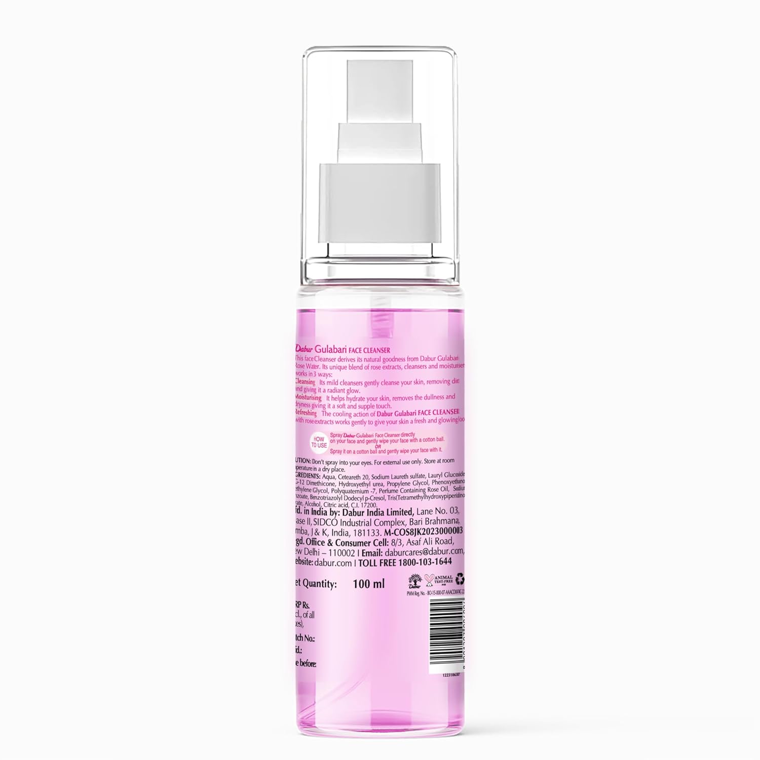 Dabur Gulabari Rose Glow Face Cleanser, Pack of 1,100 Ml