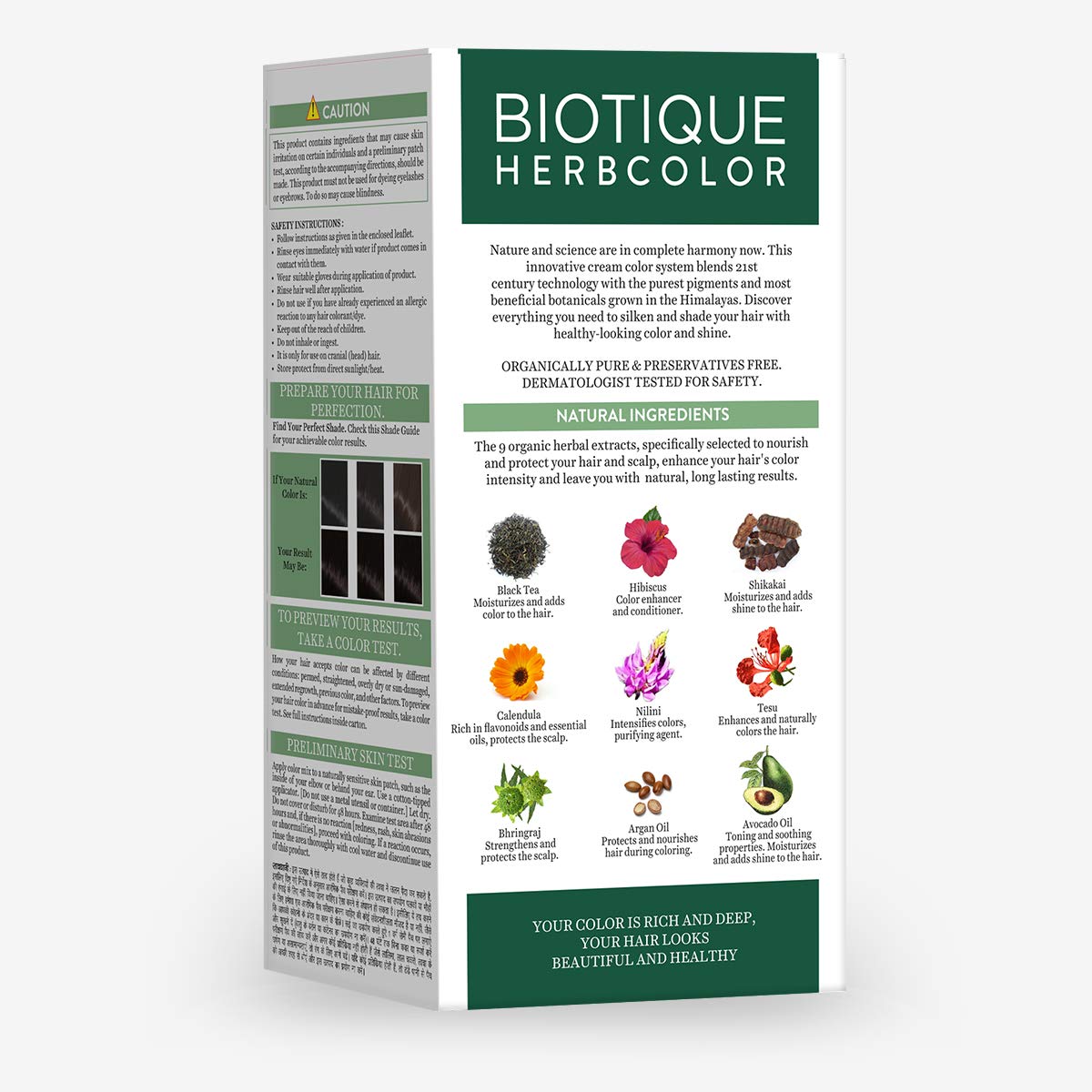 Biotique Herbcolor Conditioning Hair Colour l Ammonia Free Hair Color l 9 Organic Herbal Extracts l Natural and Healthy Shine l 50g + 110ml| Darkest Brown 3N (Pack of 2)