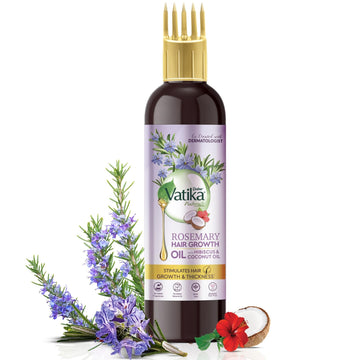 DABUR Vatika Rosemary Hair Growth Oil With Hibiscus & Coconut Oil - 100Ml | Stimulates Hair Growth And Thickness | Reduces Hair Fall | Co-Created With Dermatologist | No Mineral Oil |Animal Test Free