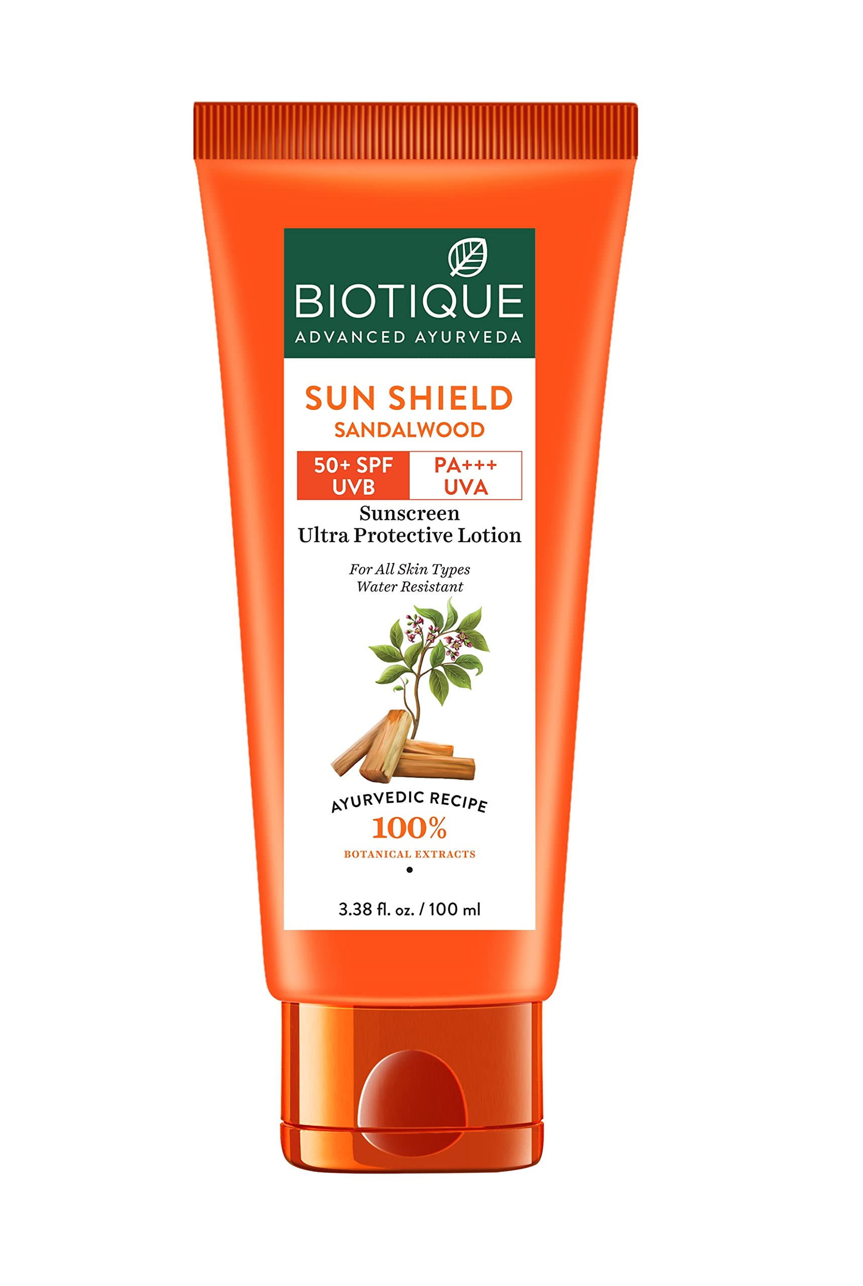 Biotique Bio Sandalwood Sunscreen Ultra Soothing Face Lotion, SPF 50+ |Ultra Protective Lotion| Keeps Skin Soft, Fair and Moisturized| Water Resistant| For All Skin Types| 190ml
