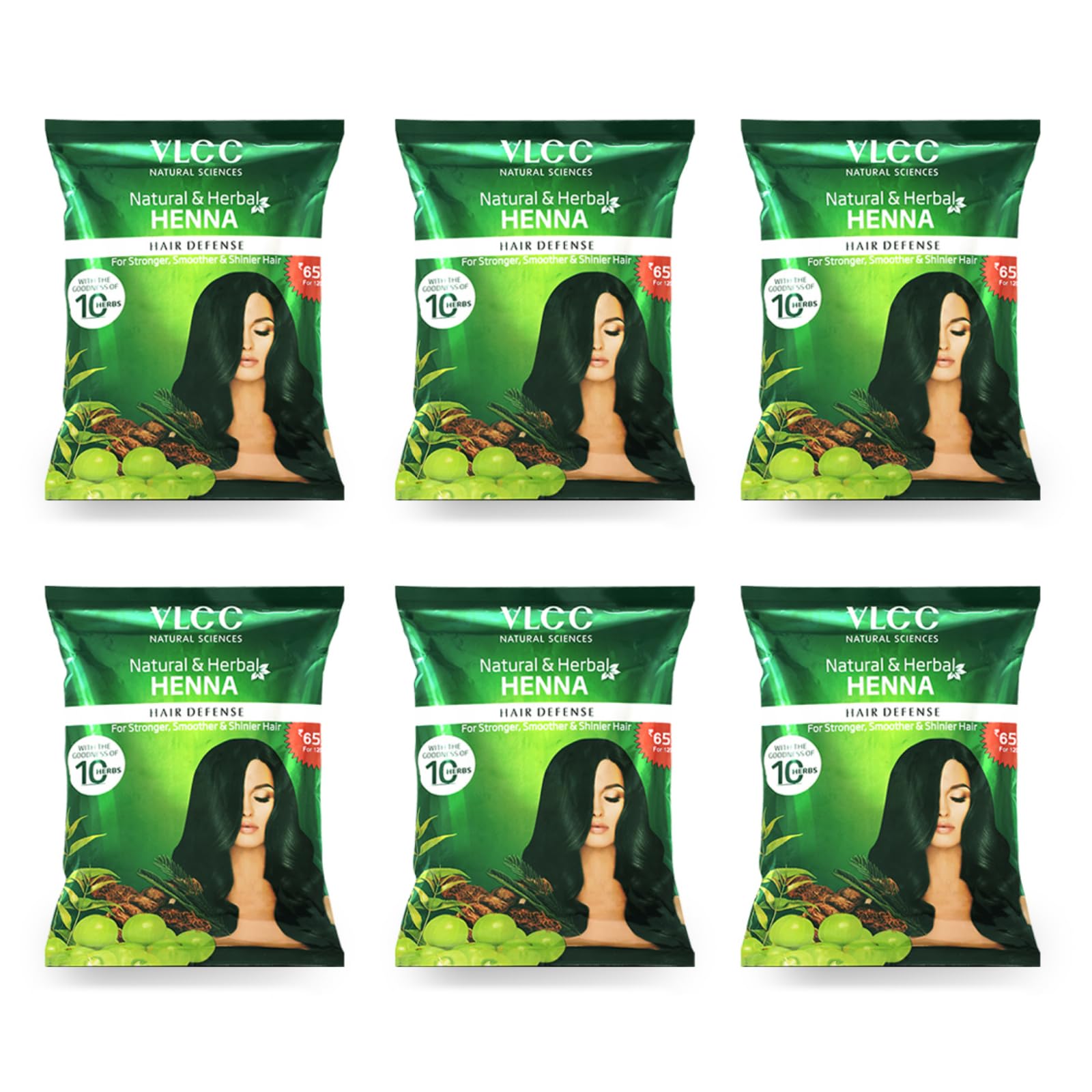 VLCC Natural & Herbal Henna - 120g X 3 (Pack of 3) | Goodness of 10 herbs like Amla, Brahmi, Jatamansi, and Bhringraj | For Stronger, Smoother & Shinier Hair.