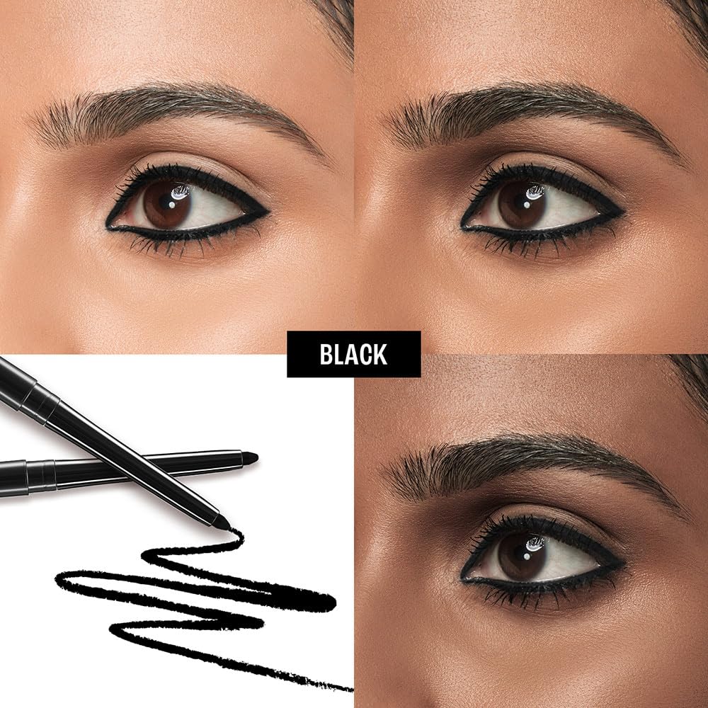Lakme Eyeconic Black Kajal, Matte Kohl Liner in a Twist Up Pencil - Waterproof, Smudge Proof & Long Lasting Eye Makeup, 0.35 g