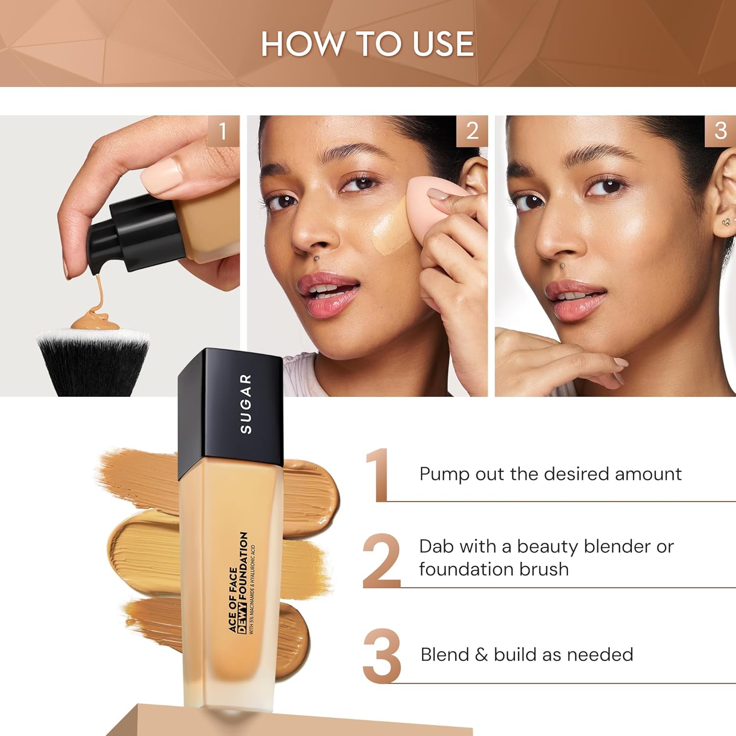 SUGAR Cosmetics Ace Of Face Dewy Foundation with 5% Niacinamide & Hyaluronic Acid | Lasts upto 18hrs | 30 ml - 17 Raf