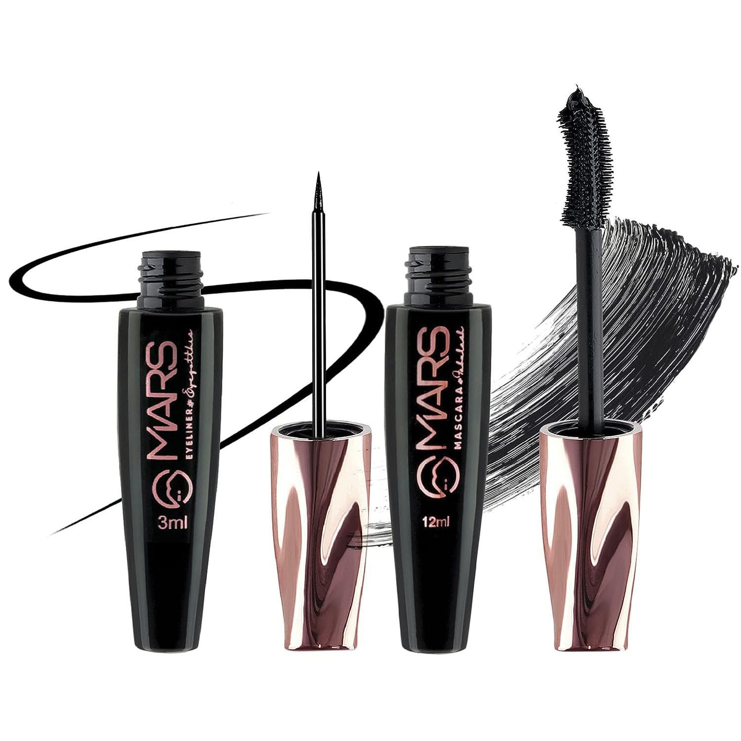 MARS Fabulash Volumizing Mascara | Up to 18 Hours Stay | Waterproof with Intense Jet Black Color (12ml) (Black)