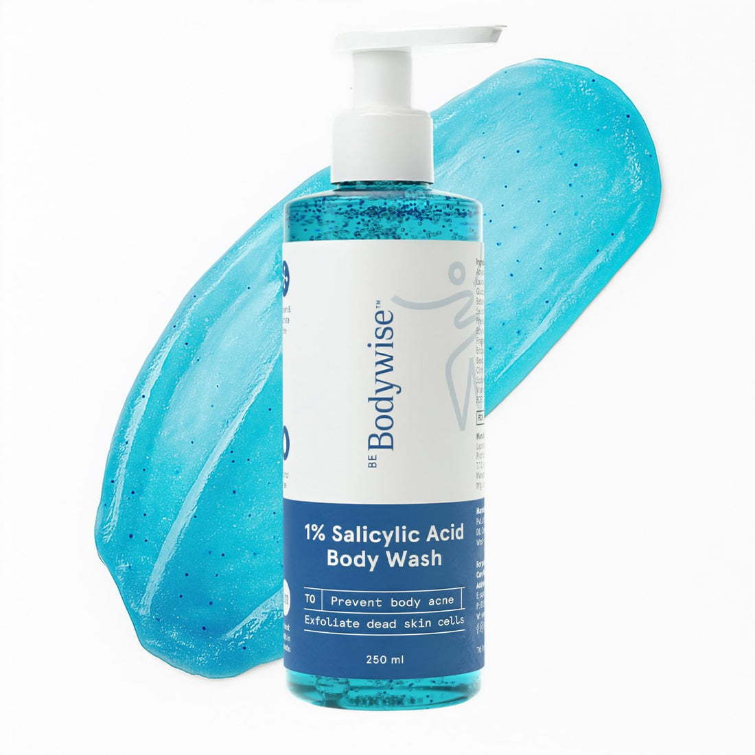 Be Bodywise 1% Salicylic Acid Exfoliating Body Wash Shower Gel 250ml | Prevents Body Acne, Bumpy skin & Deep cleanses | Suitable for All Skin Types.