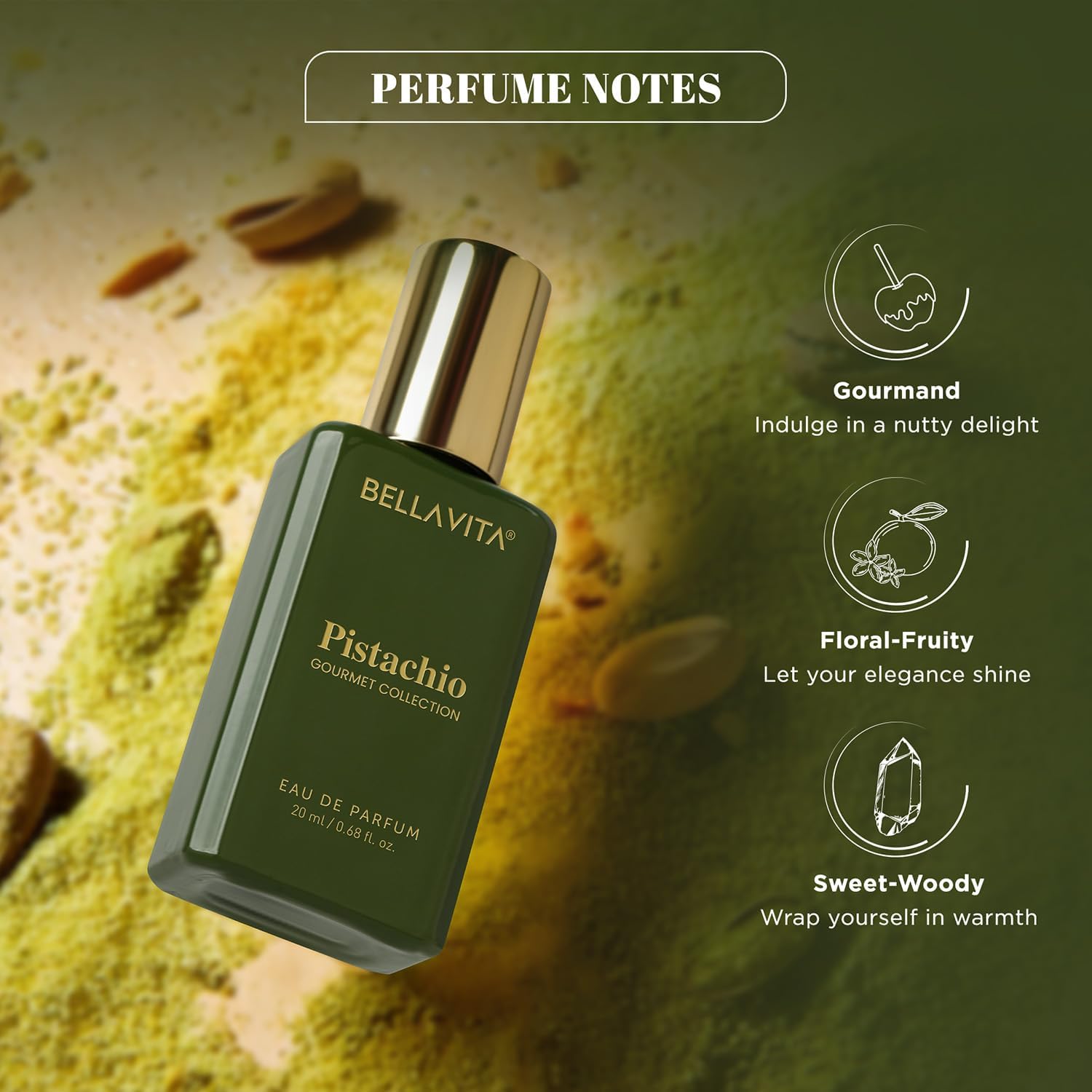BELLAVITA Gourmet Collection Gift Set 3x20ml | Long Lasting Perfume for Man and Woman | Vanilla, Mango and White Musk | Fruity Fragrance for Men & Women