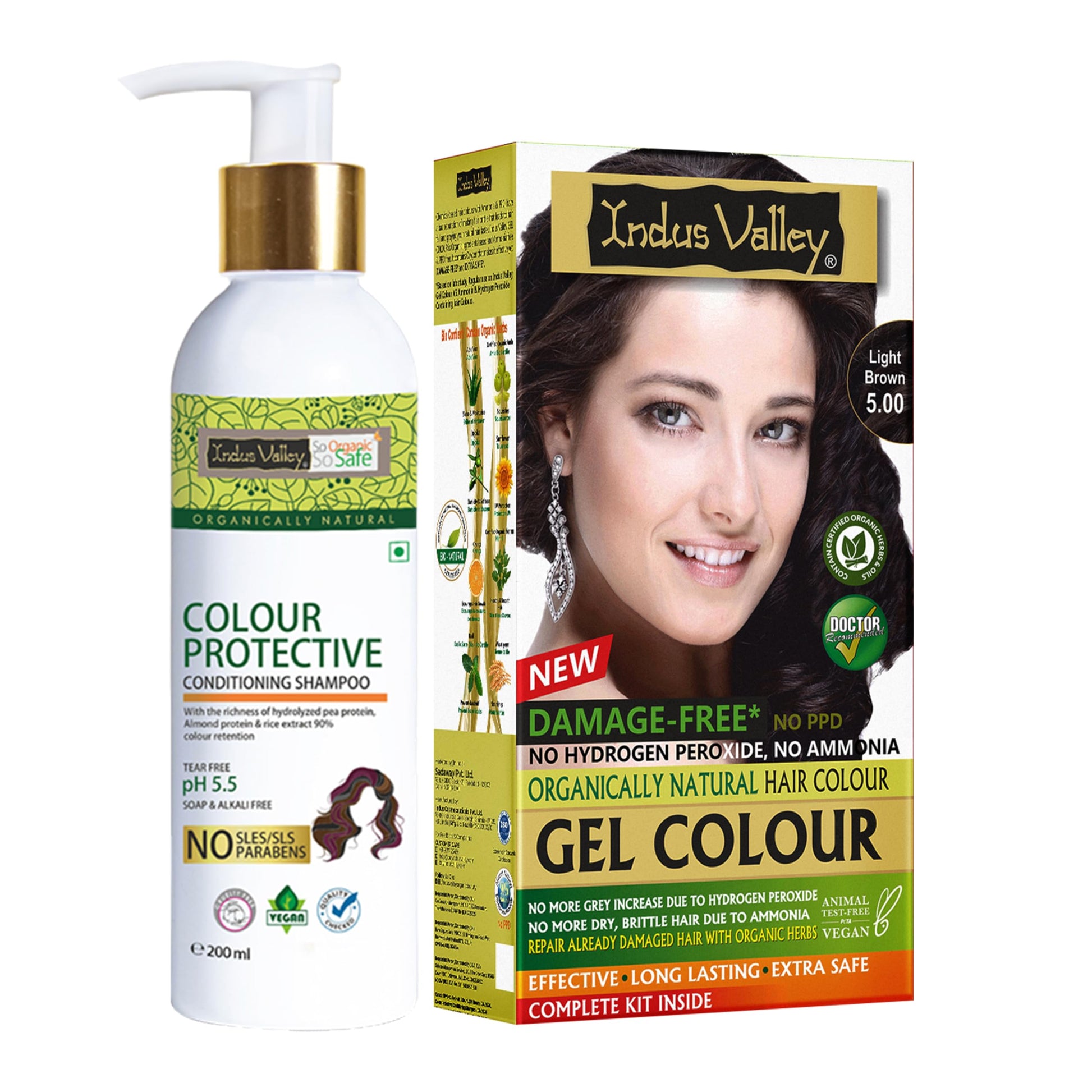 INDUS VALLEY Damage Free Natural Gel Hair Colour for Women | Ammonia & PPD Free Organic Hair Colour with 100% Grey Coverage, Long Lasting Hair Color Trial Pack (Dark Brown, 65 ml)