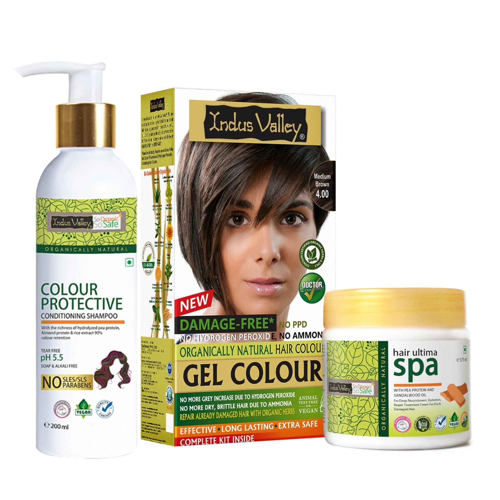 INDUS VALLEY Damage Free Natural Gel Hair Colour for Women | Ammonia & PPD Free Organic Hair Colour with 100% Grey Coverage, Long Lasting Hair Color Trial Pack (Dark Brown, 65 ml)