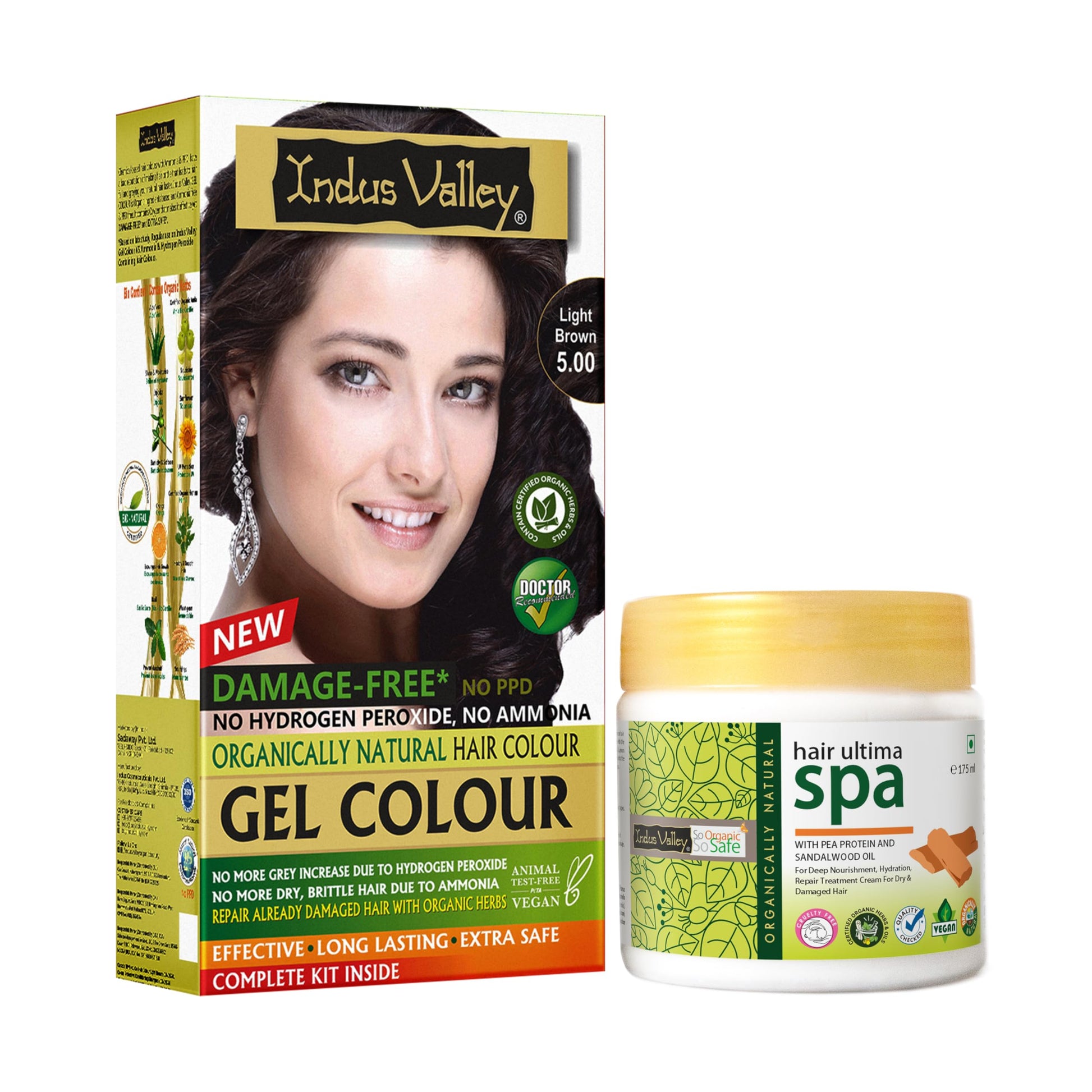 INDUS VALLEY Damage Free Natural Gel Hair Colour for Women | Ammonia & PPD Free Organic Hair Colour with 100% Grey Coverage, Long Lasting Hair Color Trial Pack (Dark Brown, 65 ml)