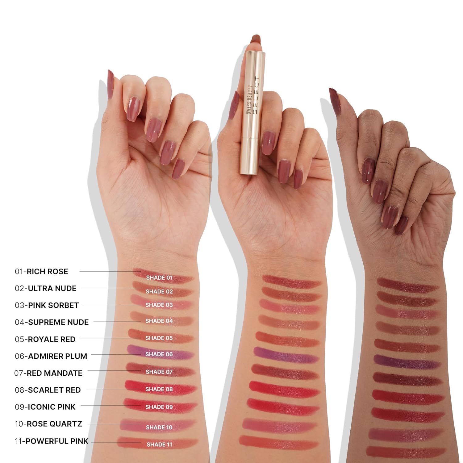 Swiss Beauty Select High On Shine Creamy Lipstick | With Mirror-shine finish | Enriched with Vitamin E | Shade- Ultra Nude, 1g |