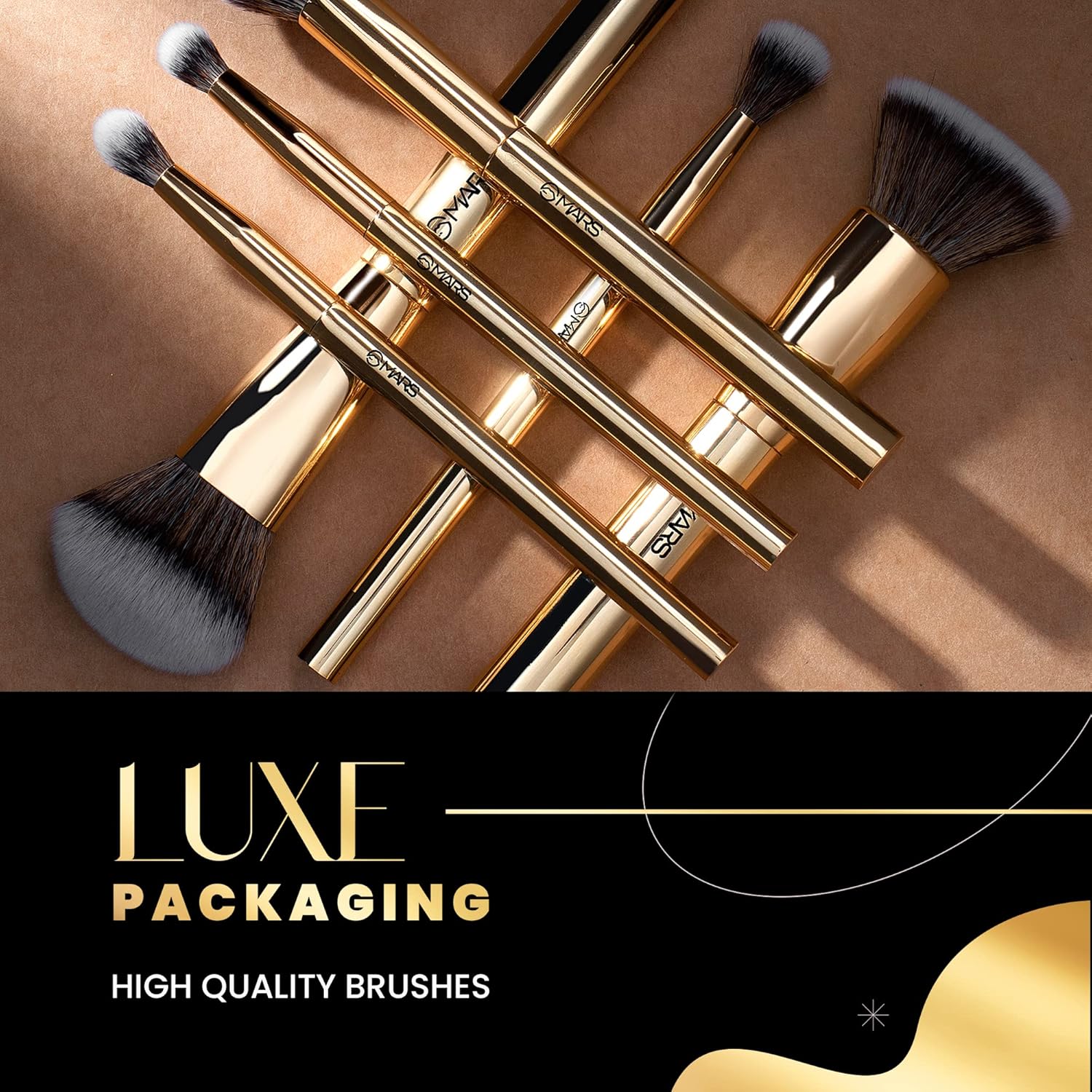 MARS Artist's Arsenal Makeup Brush Set for Professional Makeup | Eyeshadow Blending Brushes (3pcs) | Foundation, Blush, Powder and Foundation Brush (1pcs each)