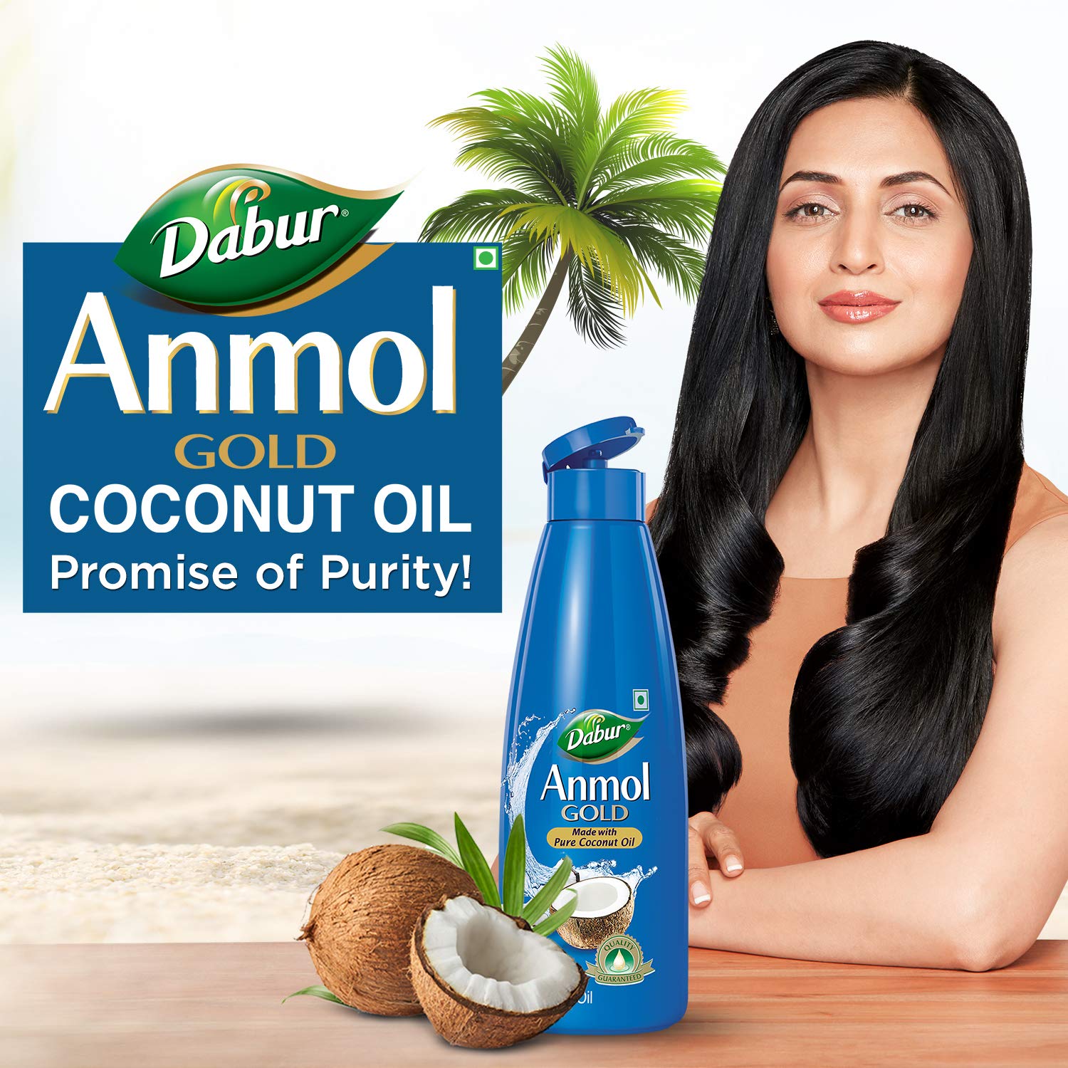 Dabur Anmol Gold 100% Pure Coconut Oil | Improves Skin Metabolism and Boosts Immunity - 600ml ( 500ml + 20% extra)