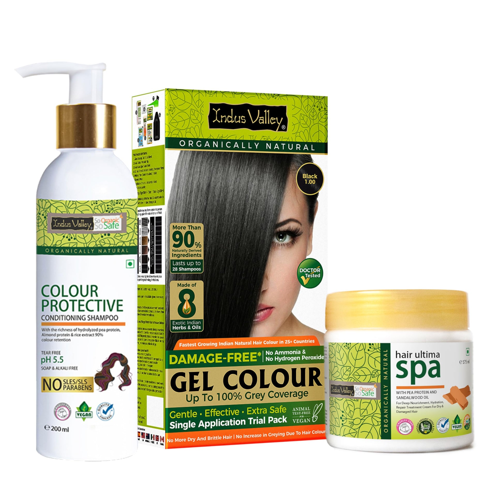 INDUS VALLEY Damage Free Natural Gel Hair Colour for Women | Ammonia & PPD Free Organic Hair Colour with 100% Grey Coverage, Long Lasting Hair Color Trial Pack (Dark Brown, 65 ml)