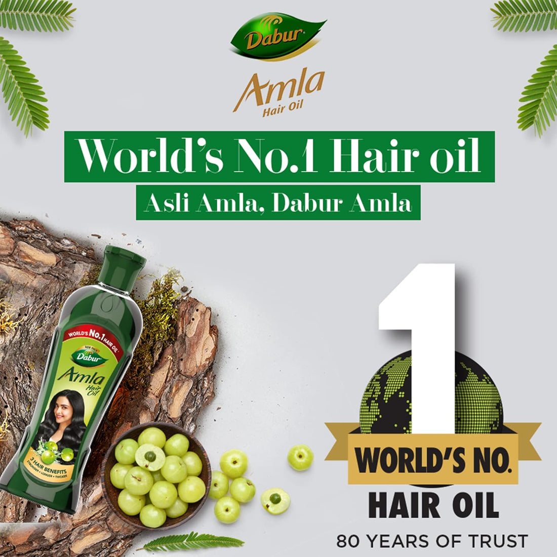Dabur Amla Hair Oil - 180 ml | For Strong, Long and Thick hair | Nourishes Scalp | Controls Hair Fall, Strengthens Hair & Promotes Hair Growth