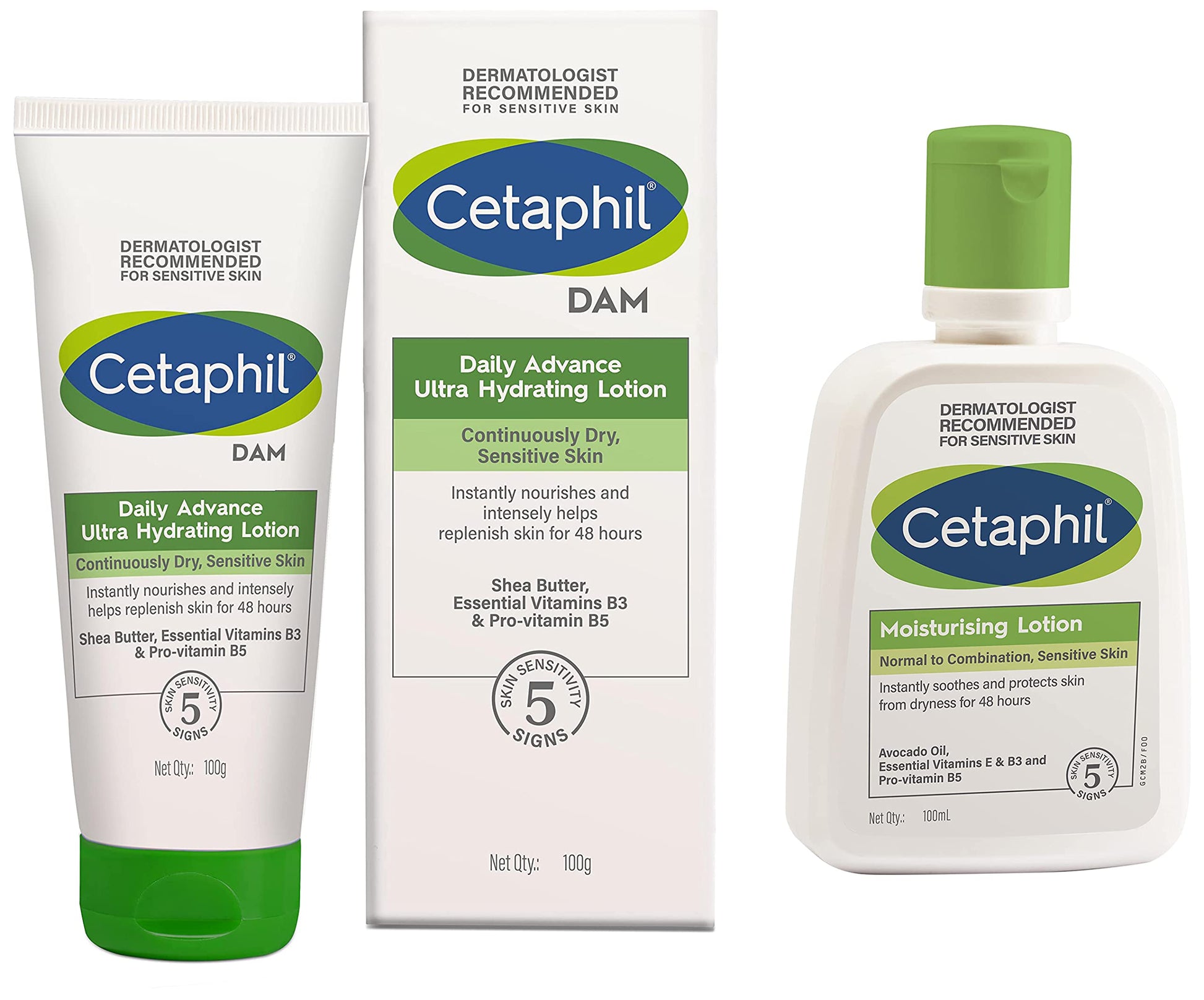 Cetaphil DAM Daily Advance Ultra Hydrating Lotion for Dry, Sensitive Skin| 30 g| Moisturizer with Shea Butter| Non-Greasy, Fragrance-Free| Paraben, Sulphate Free