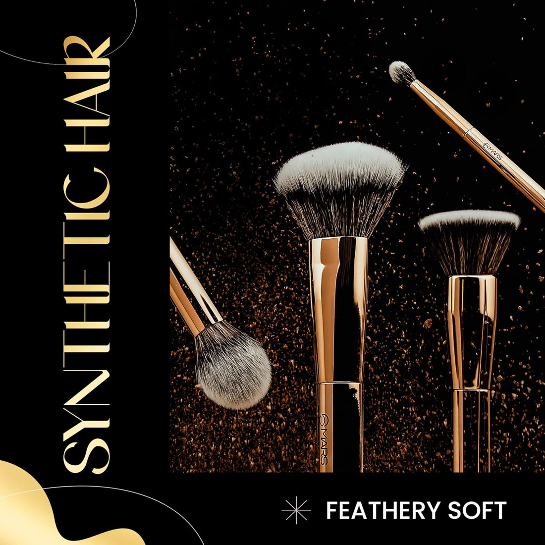 MARS Artist's Arsenal Makeup Brush Set for Professional Makeup | Eyeshadow Blending Brushes (3pcs) | Foundation, Blush, Powder and Foundation Brush (1pcs each)