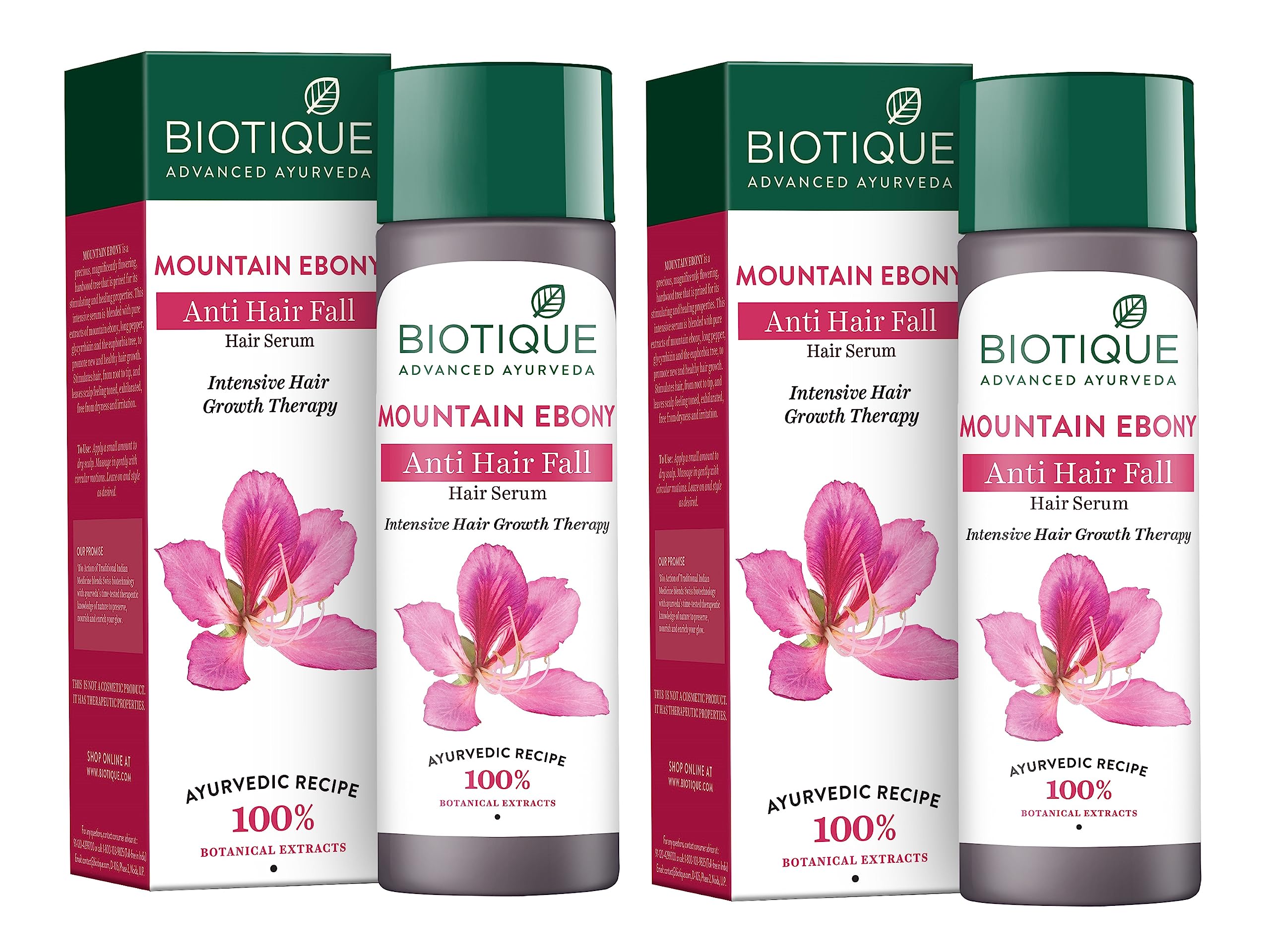 Biotique Bio Mountain Ebony Vitalizing Serum | Prevents Hair Fall & Soothes Scalp| Promotes Hair Growth | 100% Botanical Extracts | Suitable for All Skin Types | 120ml