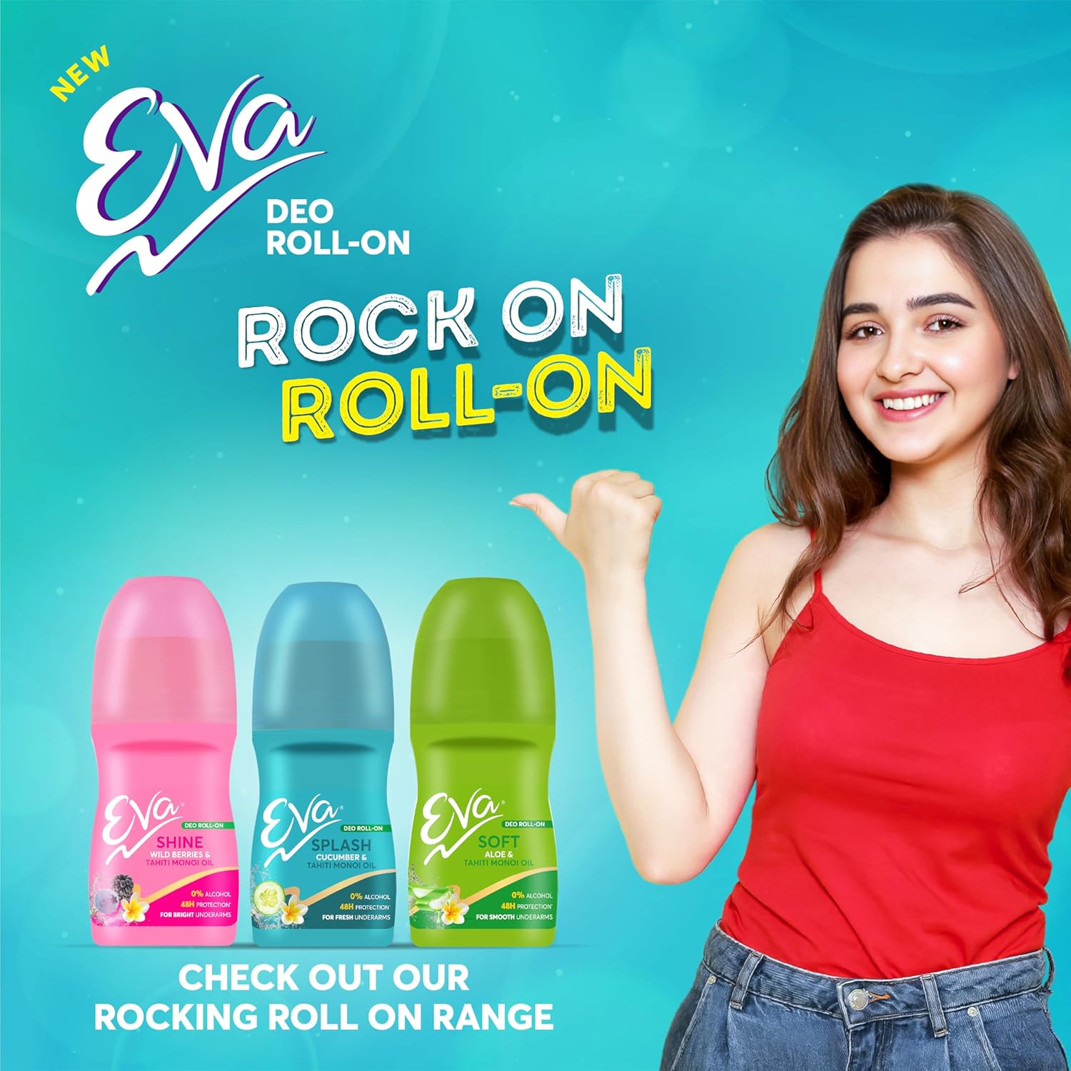 Eva Underarm Roll On Deodorant| No Alcohol No Aluminium| Chemical Free| For Fresh,Bright & Smooth Underarms(Wild Berries,Aloe & Cucumber)| For Women(25Ml Pack of 3)