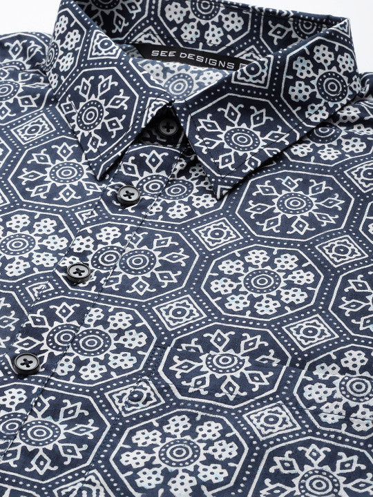 See Designs Ethnic Motifs Printed Regular Pure Cotton Kurta With Pyjamas