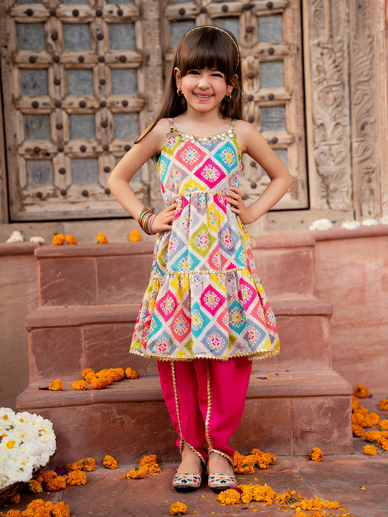 Pspeaches 2-Piece Multi Color Silk Kurta & Cotton Dhoti (DH25007602)