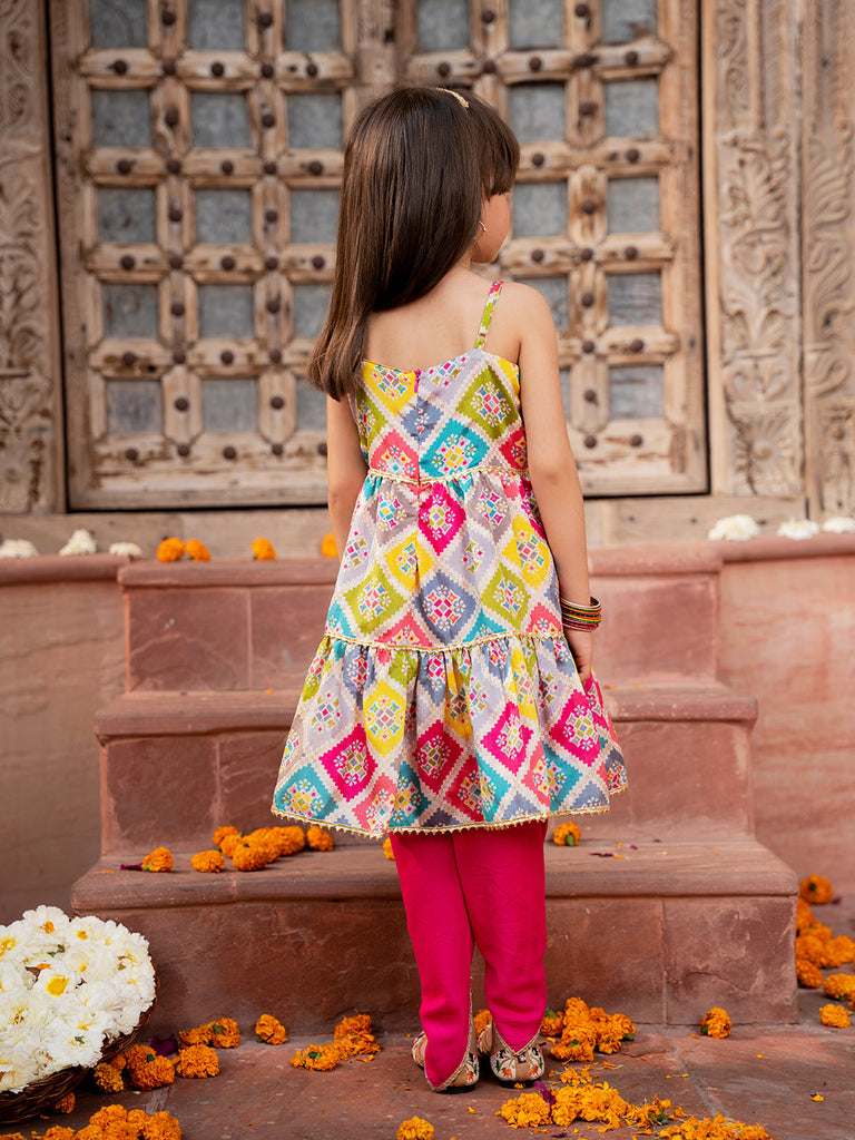 Pspeaches 2-Piece Multi Color Silk Kurta & Cotton Dhoti (DH25007602)