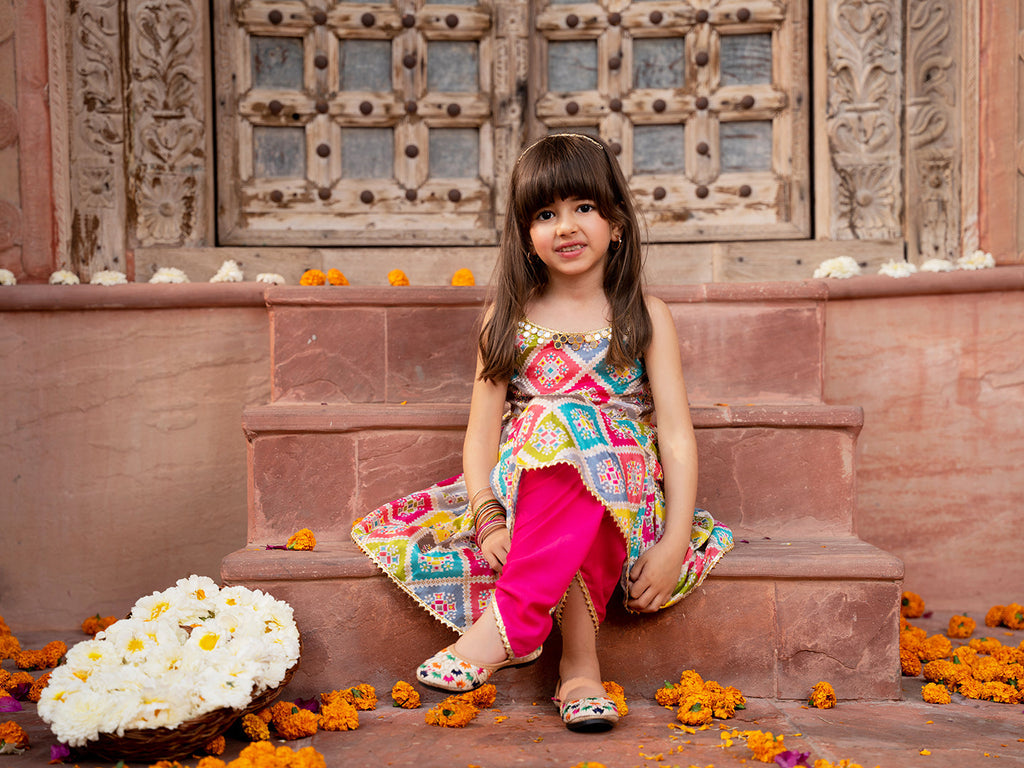 Pspeaches 2-Piece Multi Color Silk Kurta & Cotton Dhoti (DH25007602)