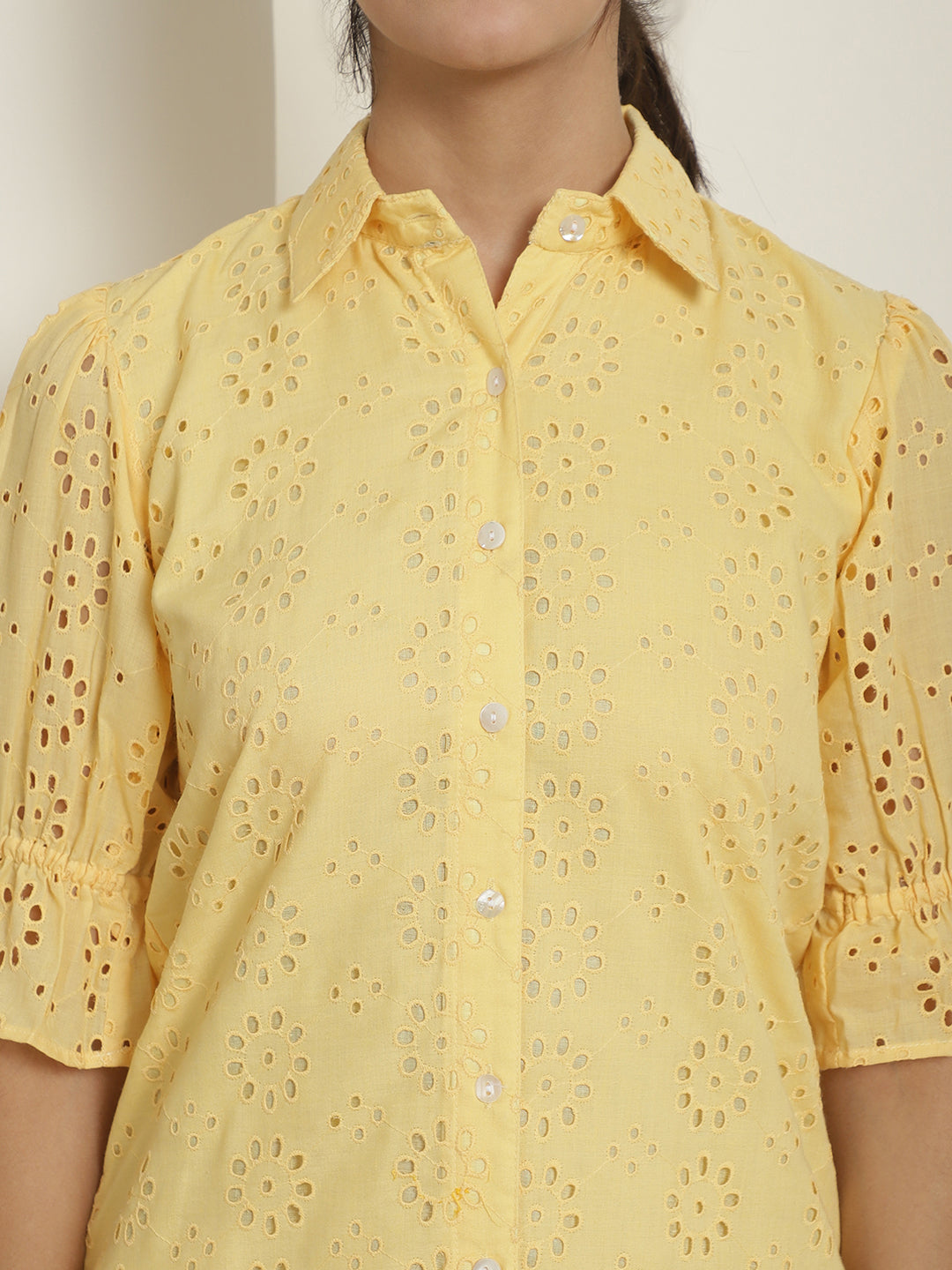 Embroidered Cotton Dress for Women ( JND 2021Yellow )