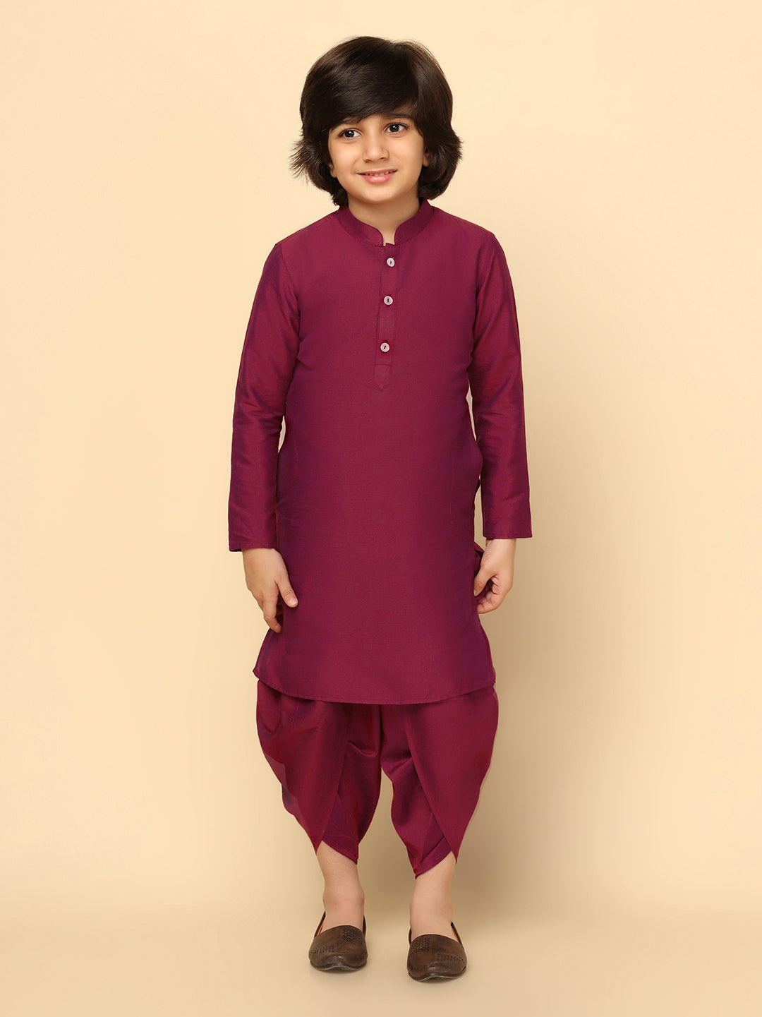 Boys Multi-Color Kurta Jacket Dhoti Sets