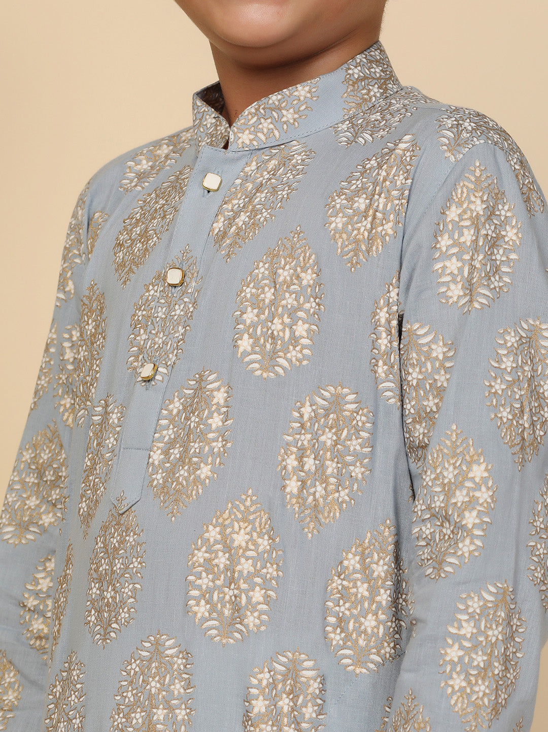 Boy's Blue Printed Kurta