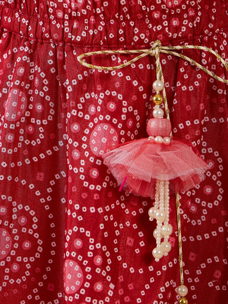 Magenta & White 3-Piece Lehenga And Choli Set (L25010510)