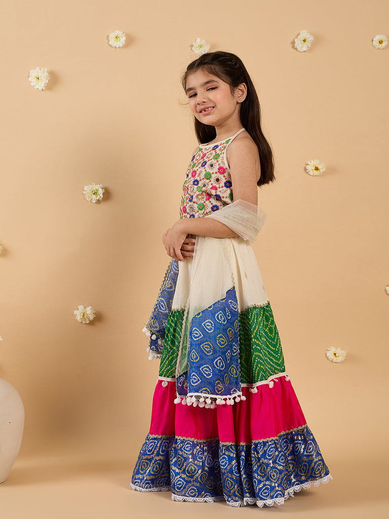 3-Piece Multi-Color Embroidery Lehenga, Choli And Dupatta (L25011416)