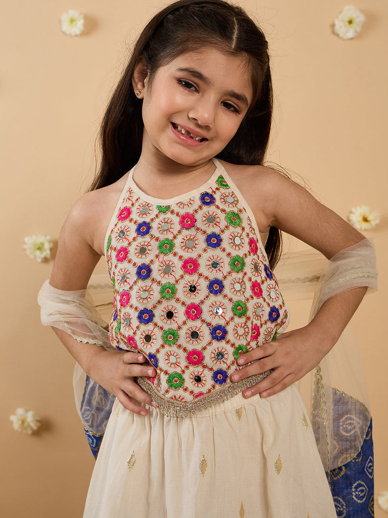 3-Piece Multi-Color Embroidery Lehenga, Choli And Dupatta (L25011416)