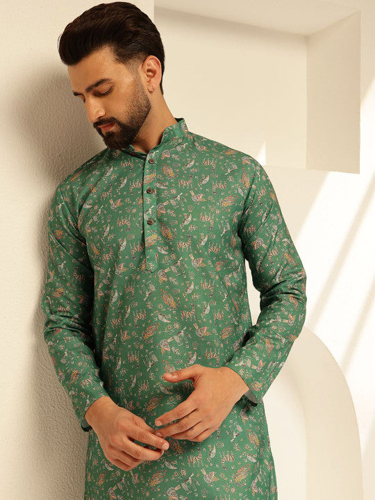 SOJANYA Men Ethnic Motifs Printed Regular Kurta with Pyjamas