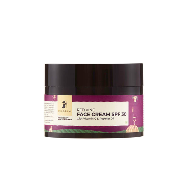 Pilgrim Red Vine Face Cream SPF 30 with Vitamin C & Rosehip Oil (PA+++) 50gm