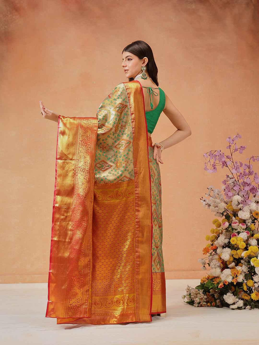 Pure Silk Royal Kanchipuram Pattu Multicolor Regal Weave Saree