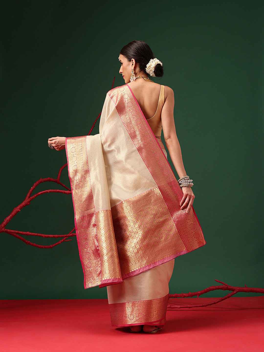 Banarasi Soft Crushed Tissue Silk Saree