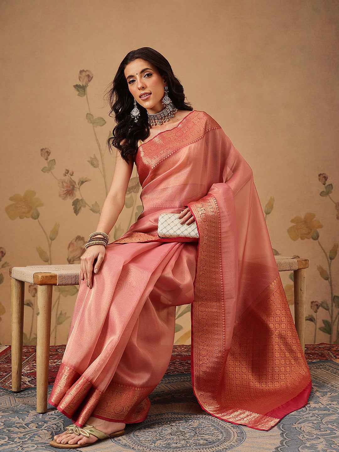 Banarasi Soft Crushed Tissue Silk Saree