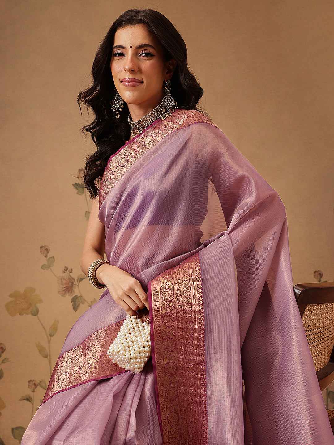 Banarasi Soft Crushed Tissue Silk Saree