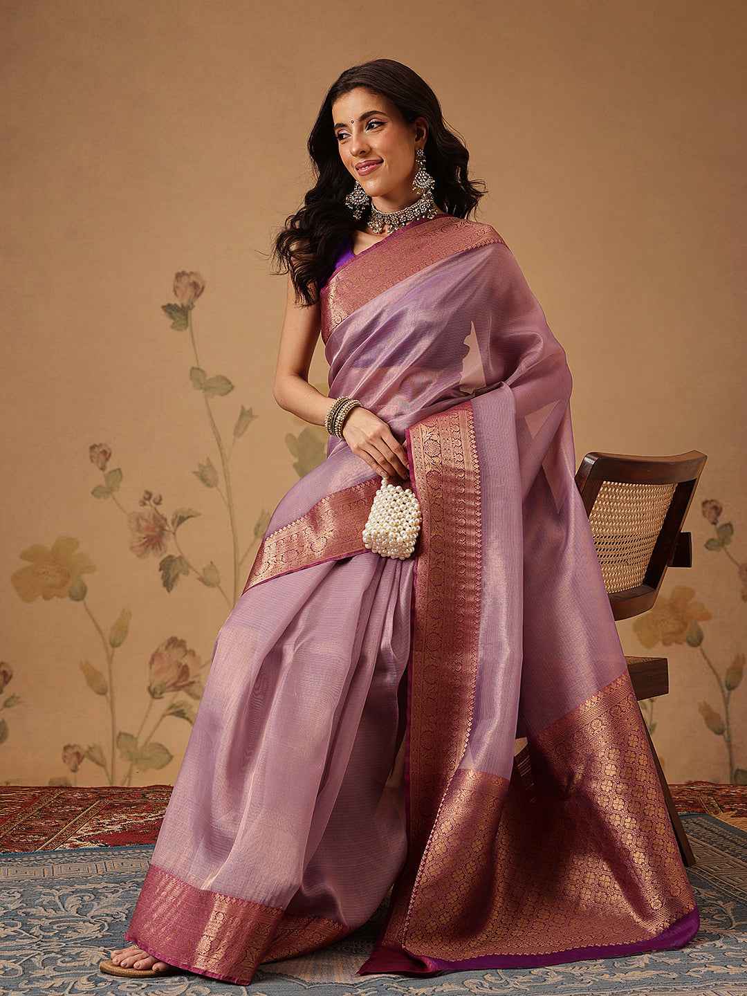 Banarasi Soft Crushed Tissue Silk Saree