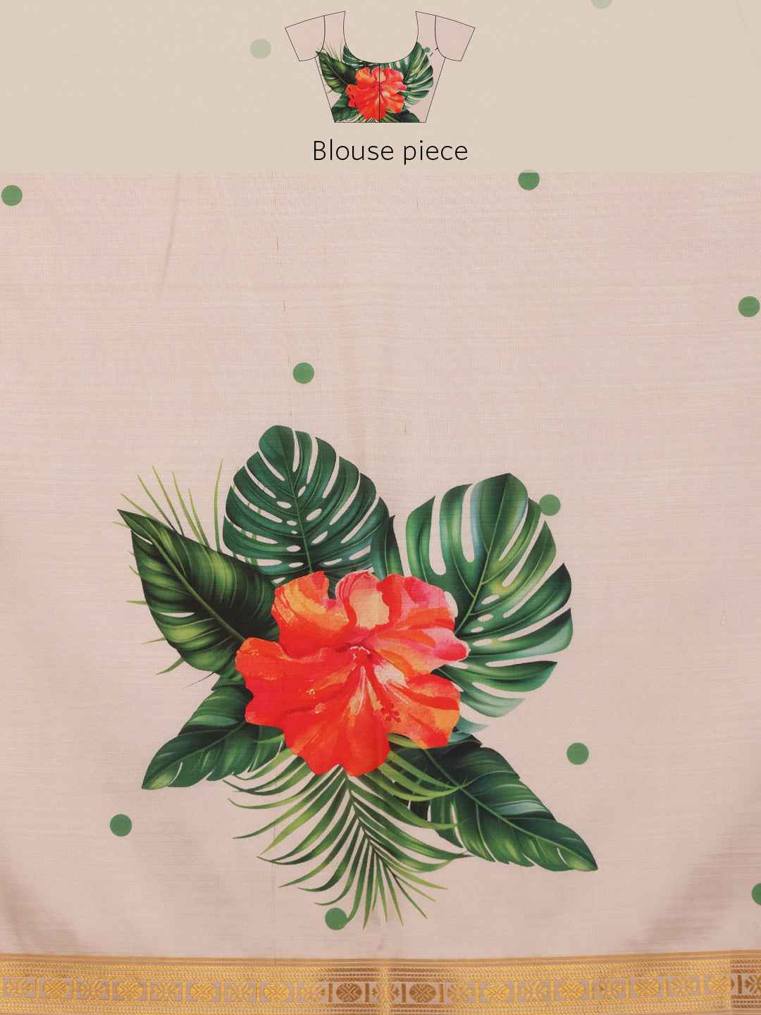 Onam Special Floral Printed Silk Kasavu Saree