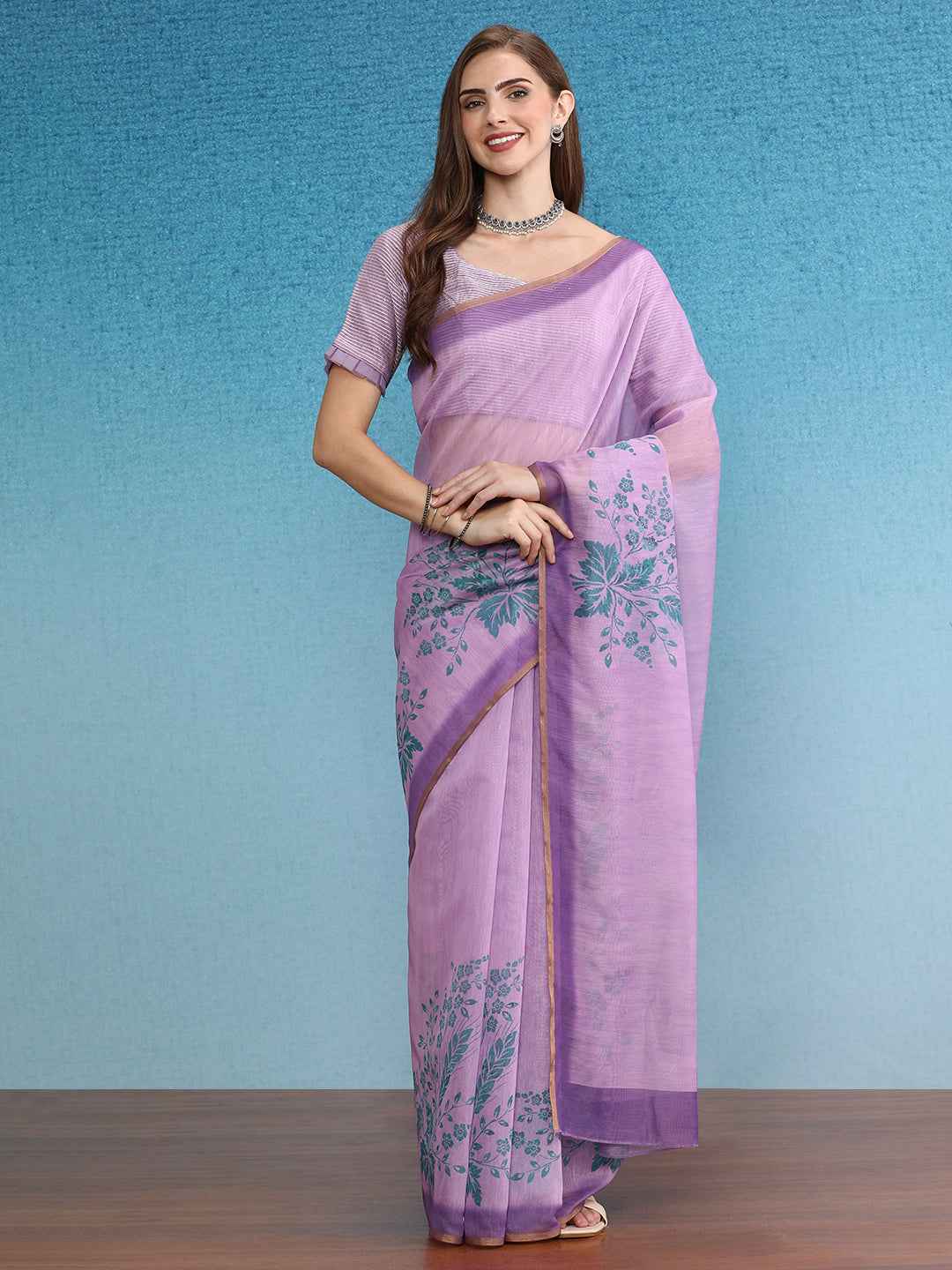 Chanderi Cotton Digital Printed Saree