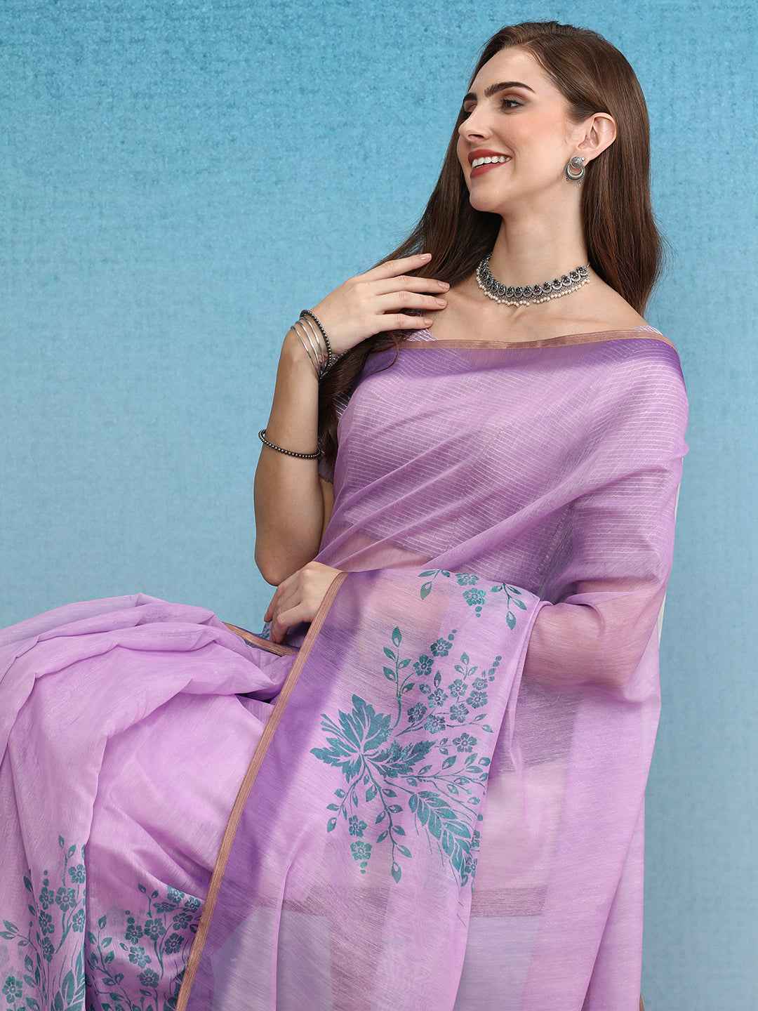 Chanderi Cotton Digital Printed Saree