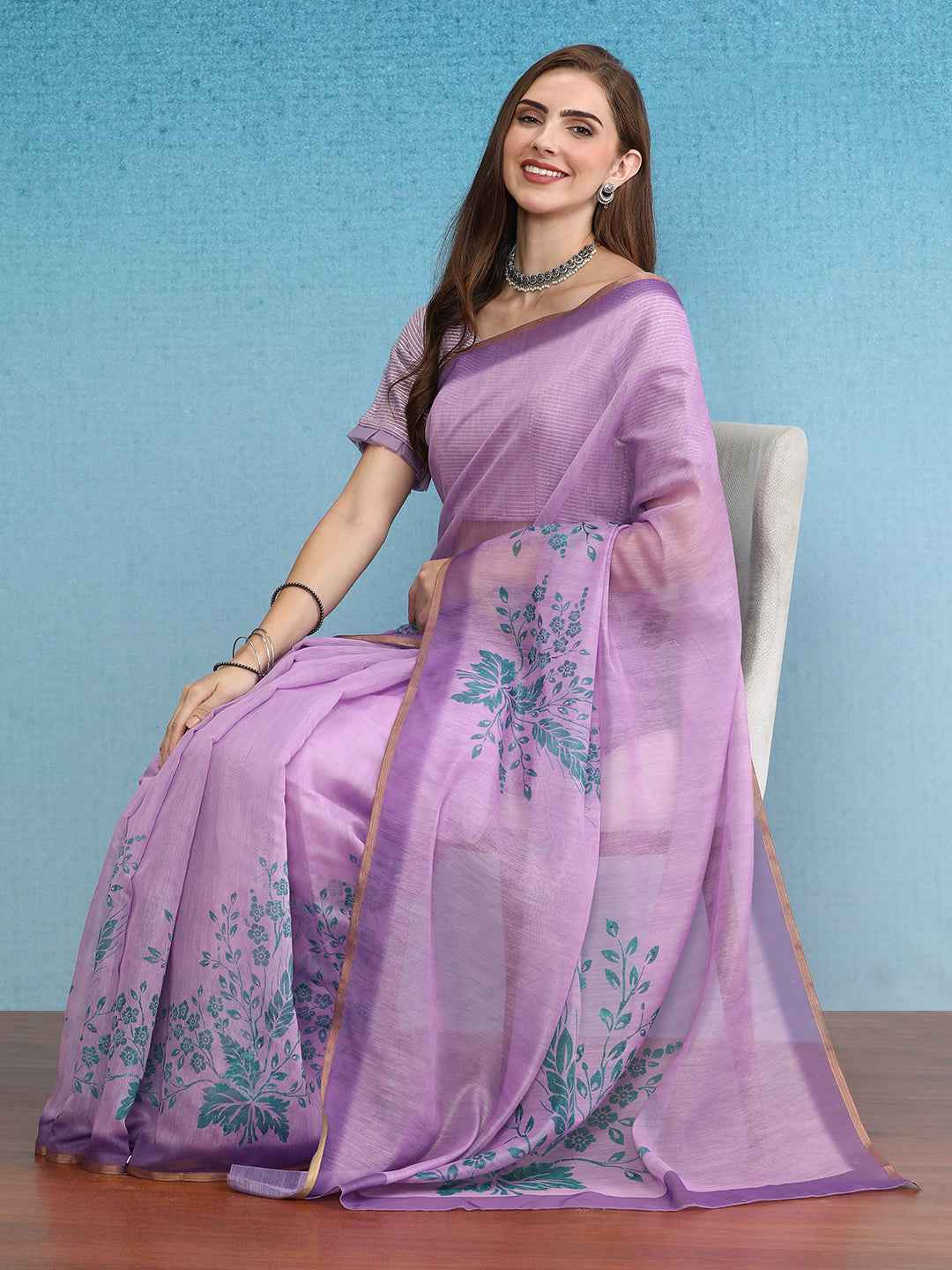 Chanderi Cotton Digital Printed Saree