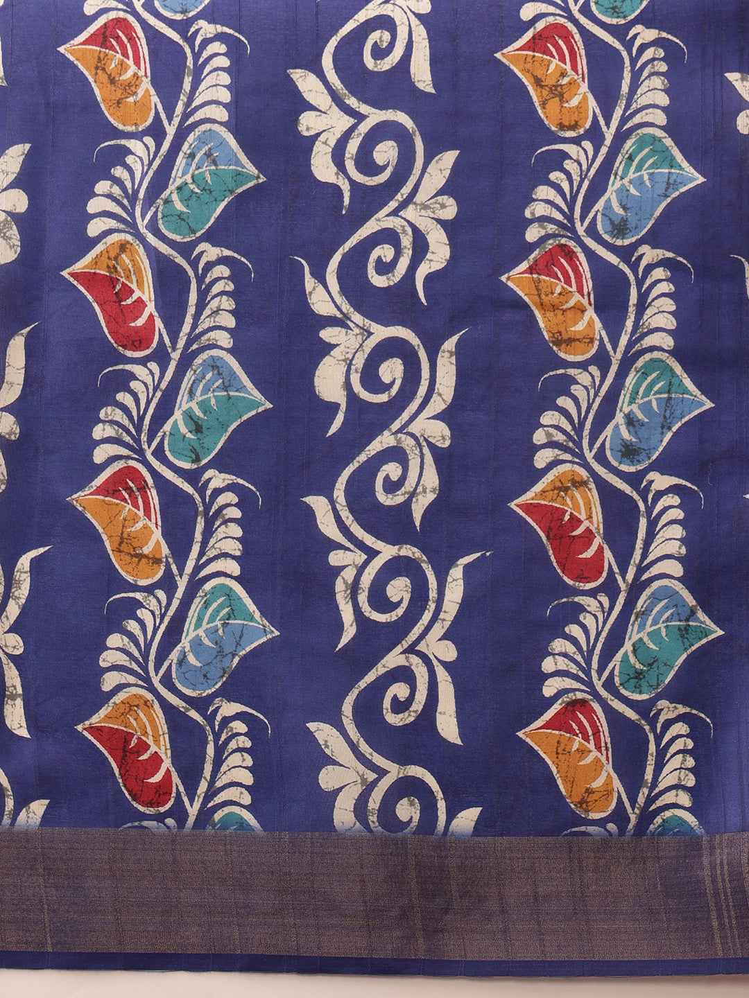 Traditional Women's Kotha Silk Bengali Style Digital Printed Saree