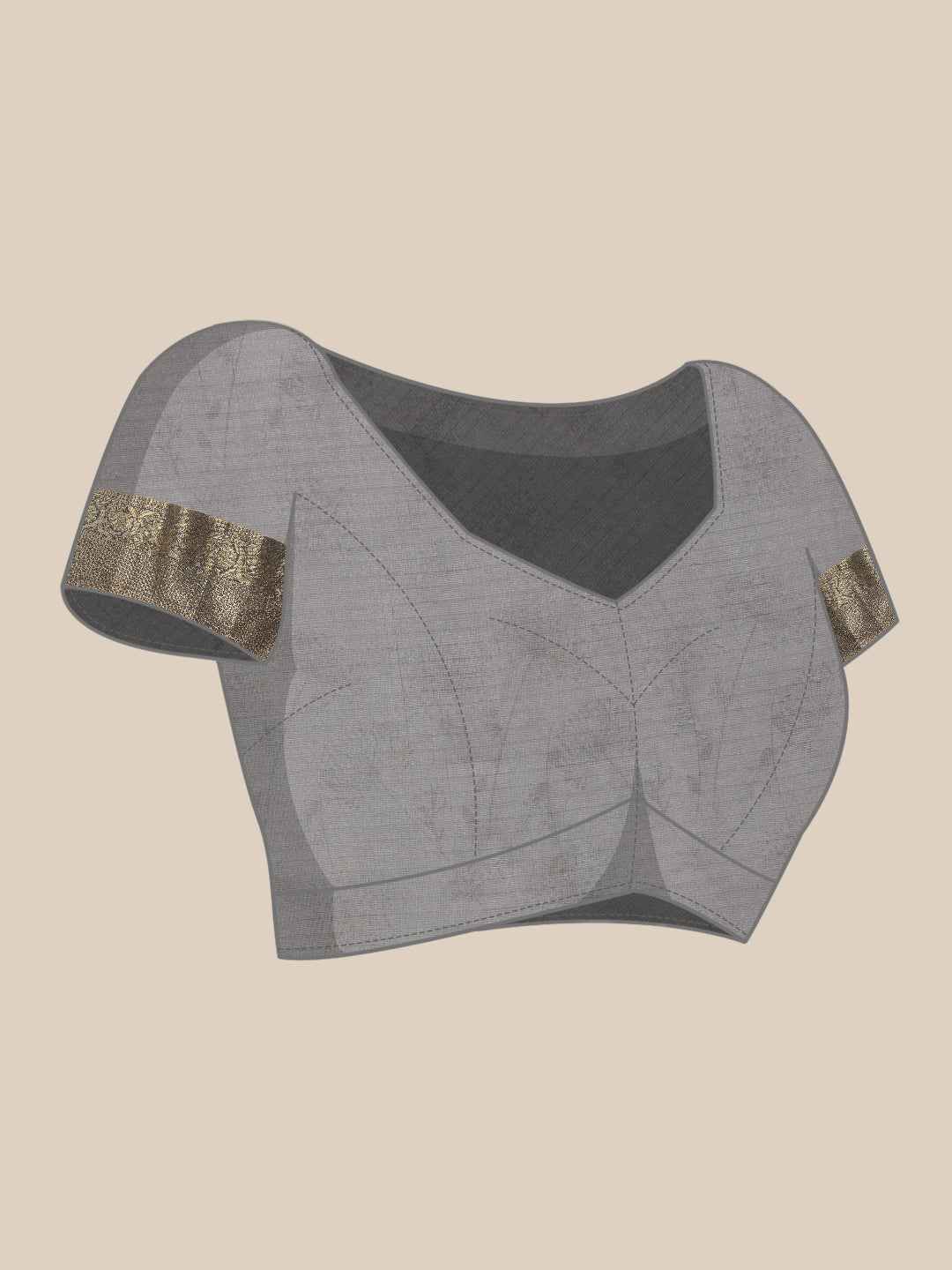 Muga Silk Floral Printed Zari Woven Saree