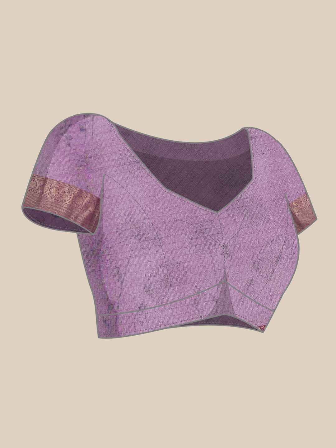 Muga Silk Floral Printed Zari Woven Saree