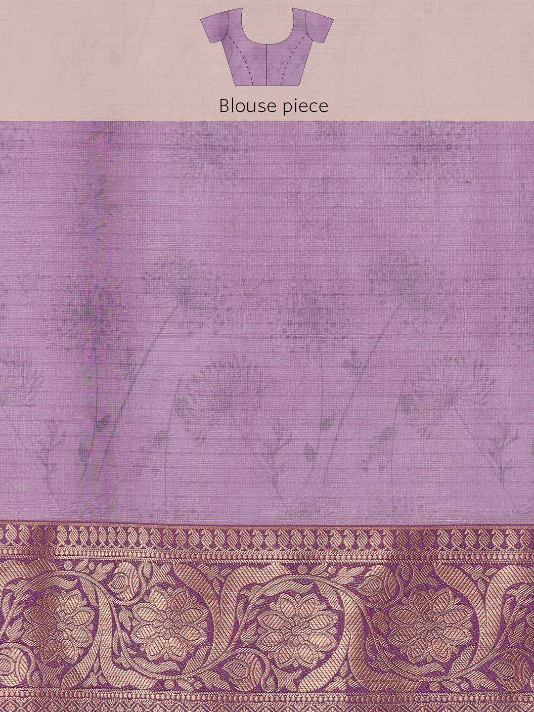 Muga Silk Floral Printed Zari Woven Saree